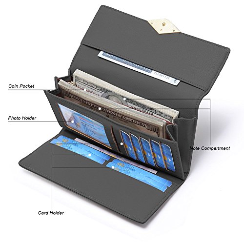 Portafogli Donna della PU Leather Lungo Frizione