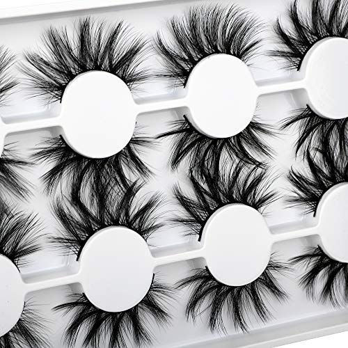 20MM 5D Faux Mink Lashes Dramatic Long False Lashes CALPHDIAR Wholesale Crossed Thick Fake Eye Lashes Pack