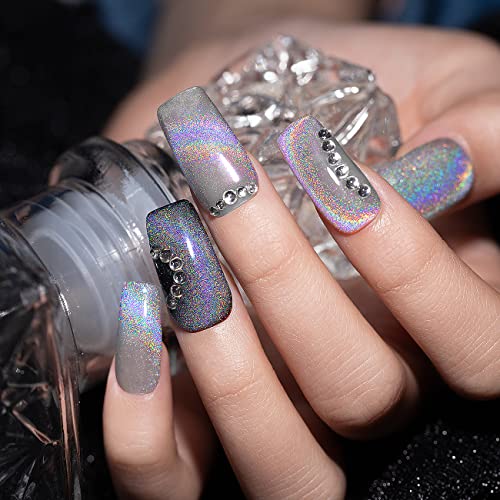 Esmalte de gel efecto ojo de gato con brillo holográfico 7.5ml miniatura 3