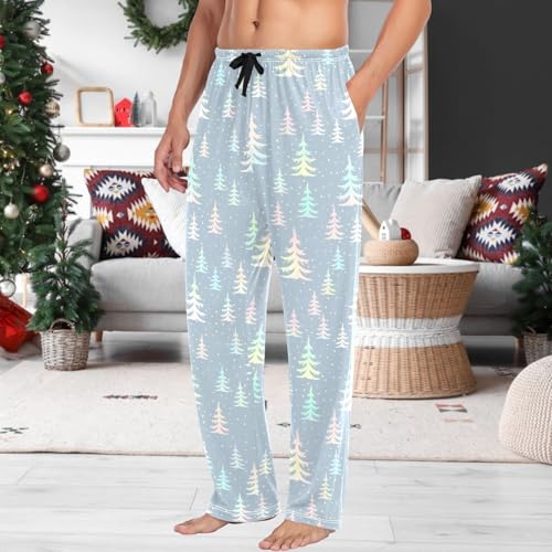 Mens Cotton Pajama Pants Christmas Halloween Sleepwear Pj Bottoms Lightweight Lounge Pants S-XXL2