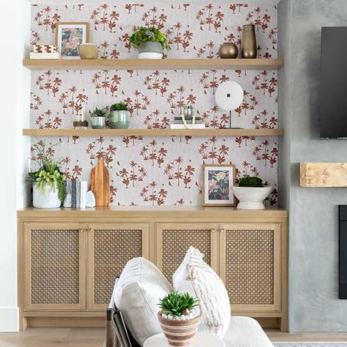 Papier peint autocollant palmier marron rénovation murale facile - 5