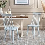 SAFAVIEH Home Collection Burris Pale Blue Windsor Spindle Solid Wood Side Chair Set of 2