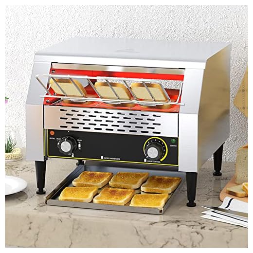 WZXCV Tostadora de Cadena, tostadora de Tostadas sobre orugas de Acero Inoxidable, tostadora automática para Desayuno de Hotel, Adecuada para restaurantes Familiares y cafeterías