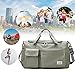 Suruid Sports Gym Duffel Bag with Shoes Compartment and Dry Wet Separated Pocket for Men and Women - Overnight Weekender Training Handbag Yoga Bag - Dark Gray