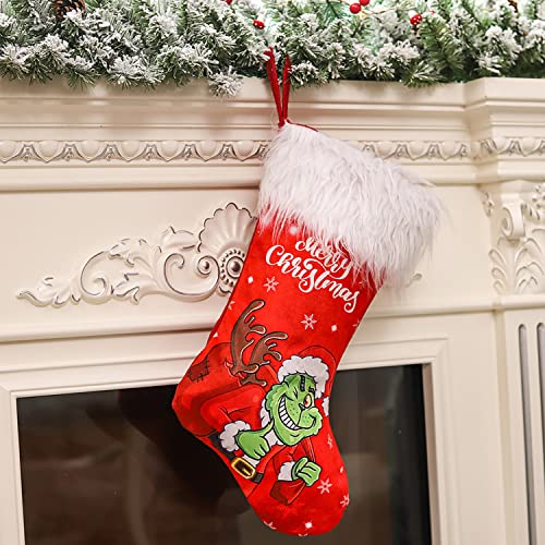 Adurself Meia de Natal, meias grandes de 45 cm, meias para presente de doces, decorações de Natal pa