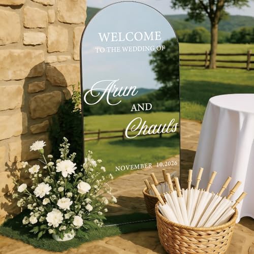 JarThenaAMCS 10 Sheets Wedding Mirror Decal Sign Vintage Script