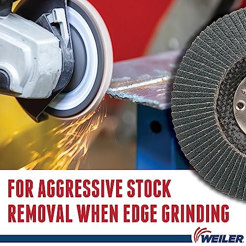 Image of Weiler 51126 4-1 /2 inch Tiger Paw Abrasive Flap Disc, Conical (Ty29), Phenolic Backing, 80Z, 5 /8 inch-11 UNC Nut (Pack of 10)