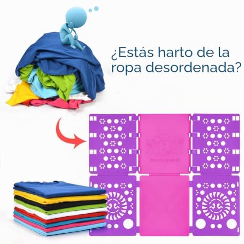 Miniatura 2 de Boxlegend Doblador De Camisetas Camisas Ropa Adulto Infantil Tabla Para Doblar Ropa Púrpura Rosa