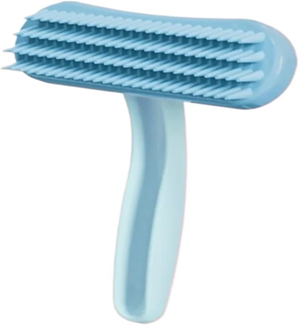 Soft Silicone Massage Comb for Shedding Small Pet Hair Cleaning Brush for(Blue-S)