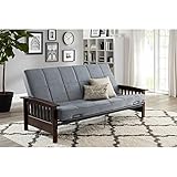 Better Homes & Gardens' Solid Mission Wood Arm Futon in Gray
