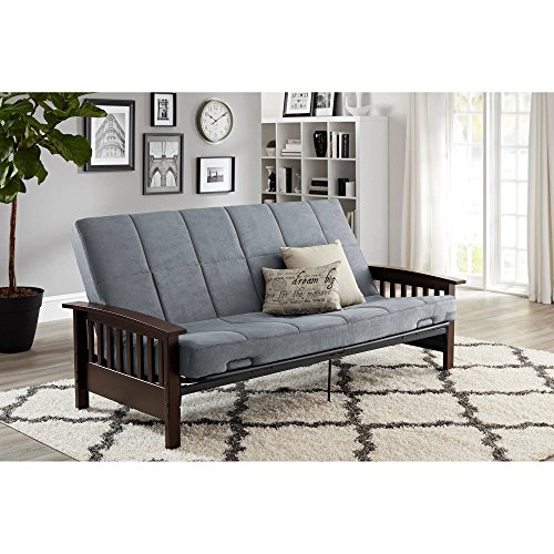 Better Homes & Gardens' Solid Mission Wood Arm Futon in Gray