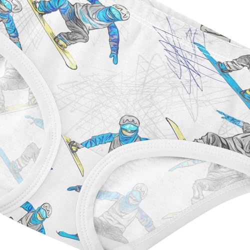 Joisal Snowboarders Winter Blue White Panties Little Girl Toddler Girls Underwear Cotton Pattern Underpants Briefs 2t4