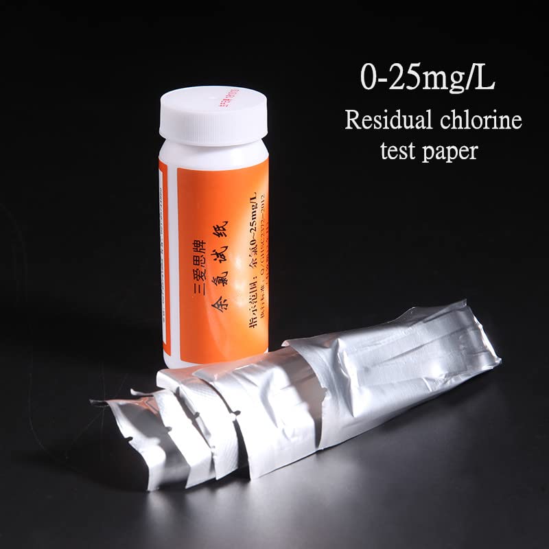 5 Cajas/Paquete de Laboratorio 0-25 MG/l 10-250 MG/l 50-2000 MG/l Papel de Prueba de medición de Cloro Papel de Cloro Residual for experimentos Escolares (Size : 0-25mg per Liter)