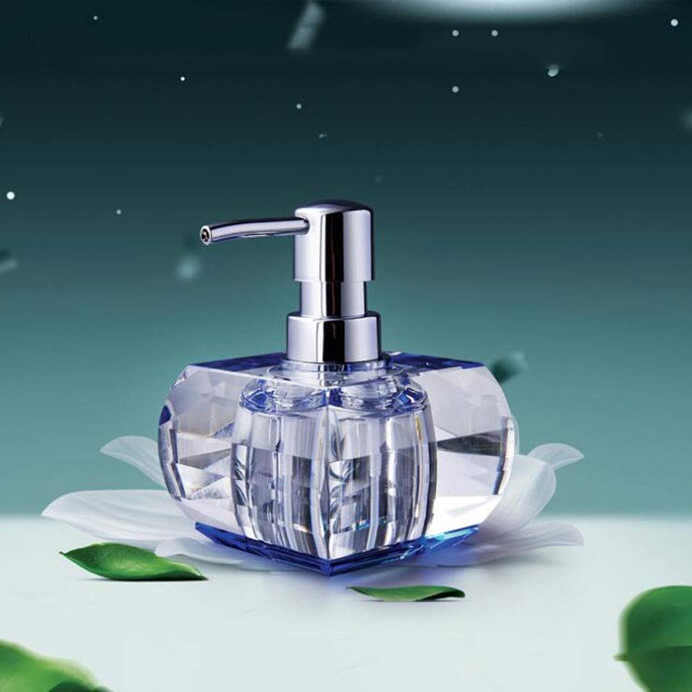 Dispenser di sapone in cristallo, bottiglia in vetro per lozioni da bagno o cucina, contenitore decorativo per shampoo e decorazione della casa, elegante accessorio da bancone