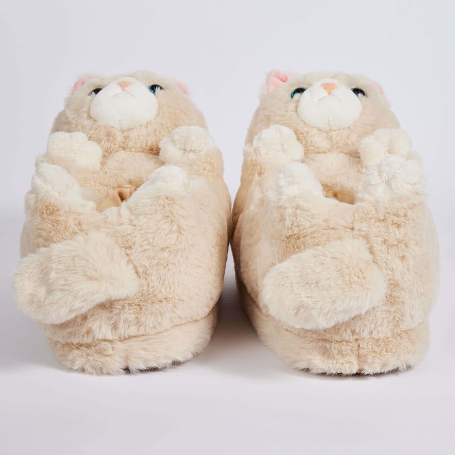 Image of Women's Animal Plush Slippers, Cute Cozy Fuzzy House Shoes Non-Slip Sole