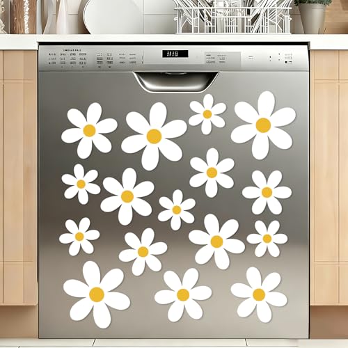 AnyDesign Imanes Decorativos de Flores Daisy 16 Pzs Blanco
