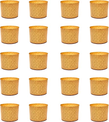 Molde Mini Panettone Alto (100g - 20 unidades), moldes Panettone Profesional de Papel Natural de Pura Celulosa de Alta Densidad, Formas de Cocción para Panettoni, Resistente al Calor 200°C