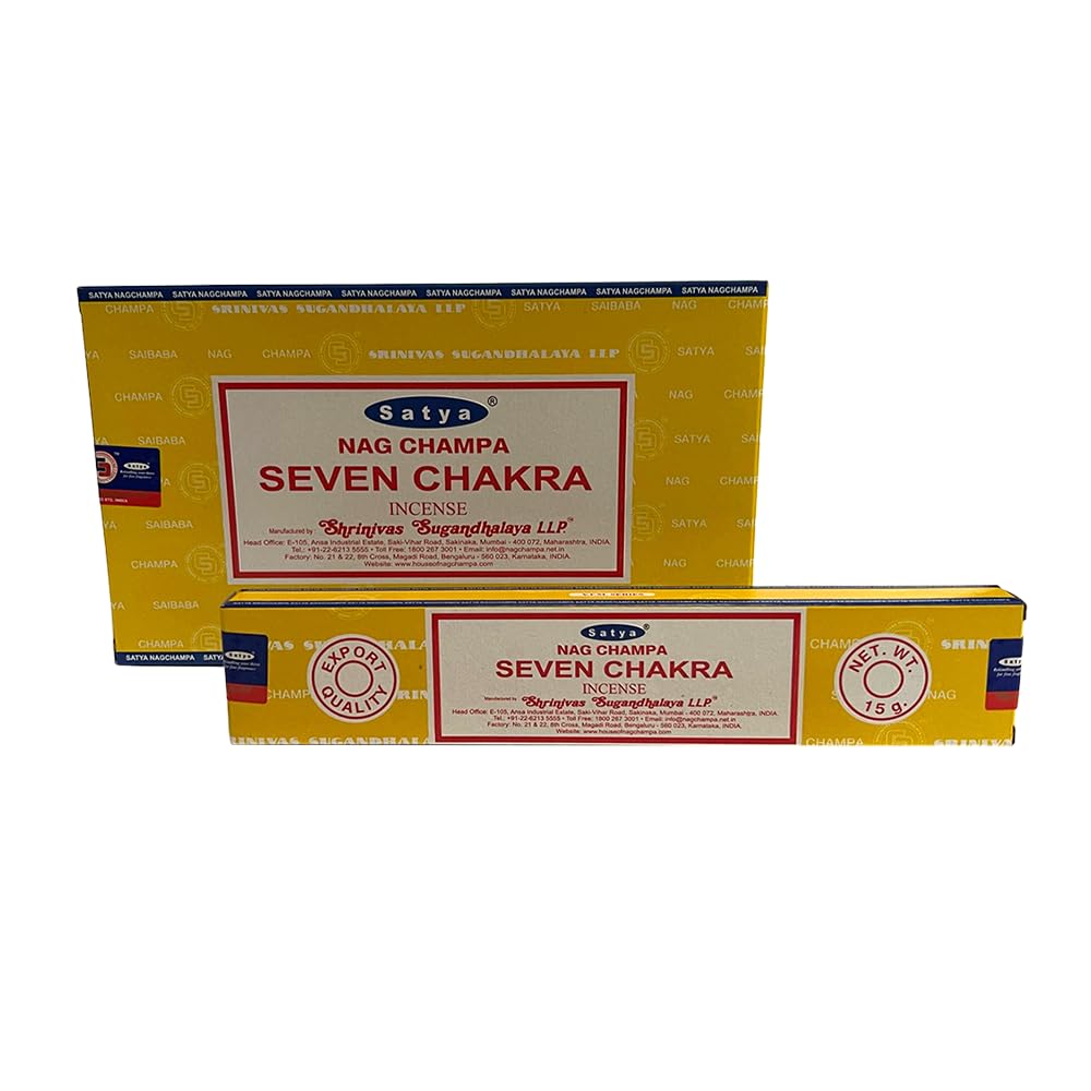 Satya Incense Sticks, 12 Packs x 15g, 7 Chakra