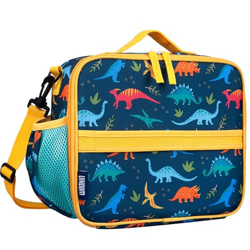 Image of Wildkin Kids ECO rPET Insulated Lunch Box - Keeps Food Hot or Cold, Easy-Clean Lining, Mesh Pockets & BPA-Free - Boys & Girls, Ideal for School, Travel & Daycare - Jurassic Dinosaurs