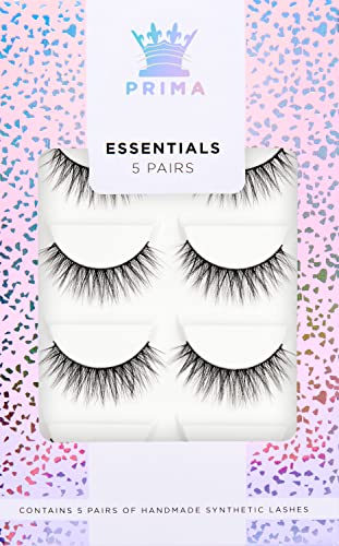 PrimaLash PrPrimalash Essentials Vegan Synthetic Lashes 5 works, Lisa, Black, 5 pair (Pack of 1)