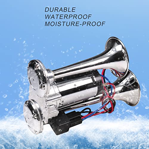JDMSPEED Dual Trumpet Chrome Horn