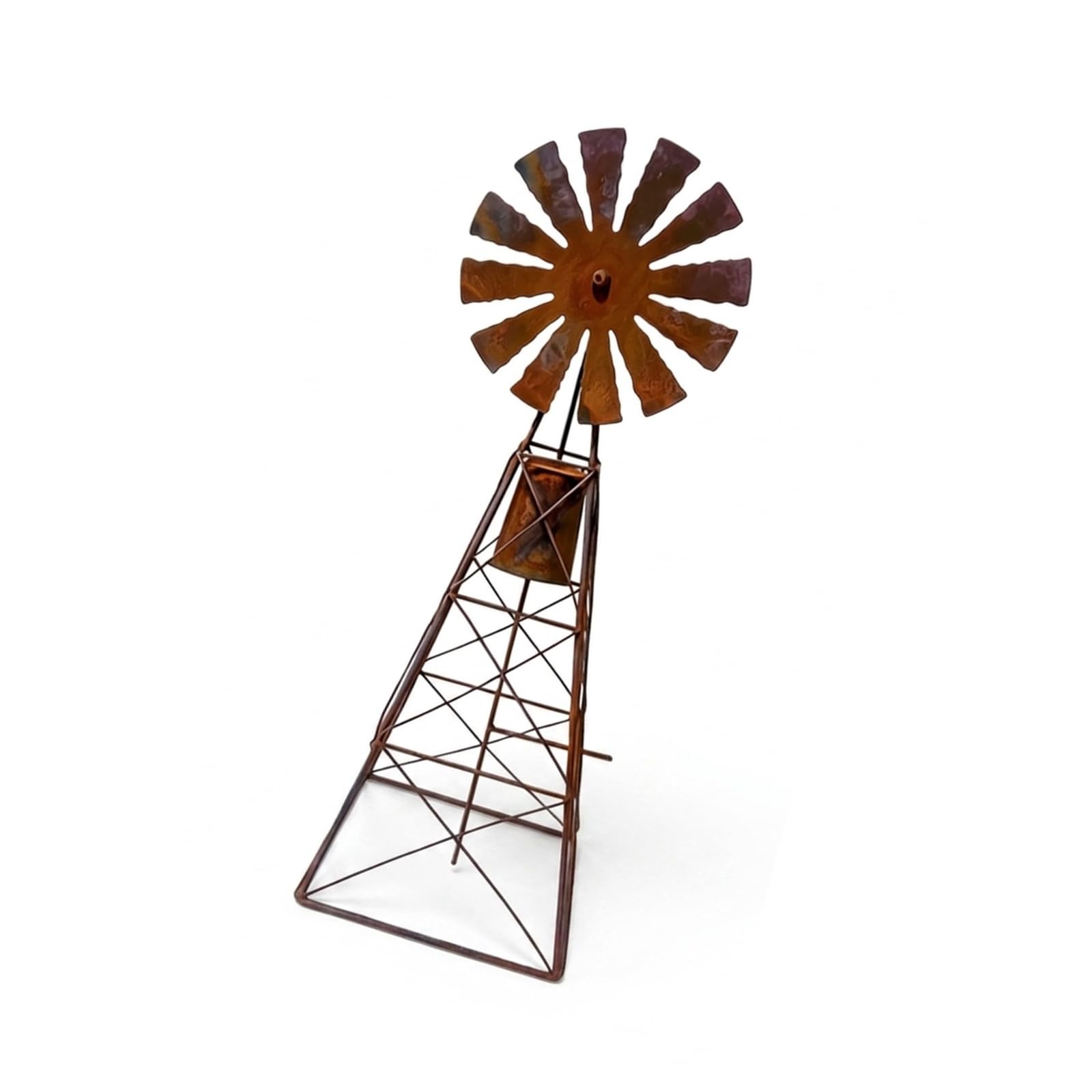 Moulin à vent en métal durable pour animer un jardin vide et résister au vent