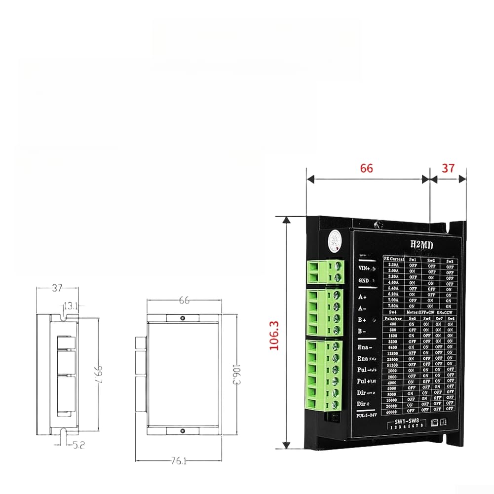 Controlador de motor paso a paso 24 – 80 V CC para 6 A DSP controlador motor paso a paso