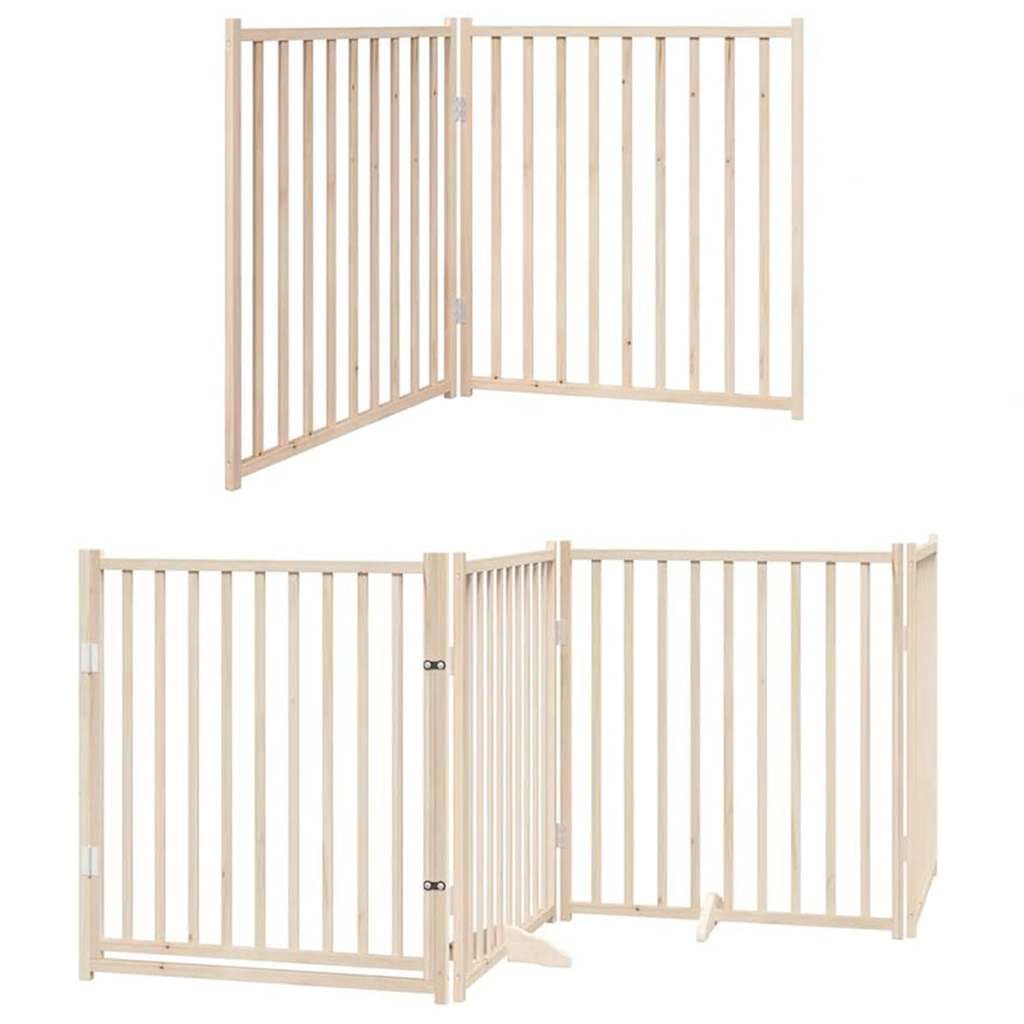 vidaXL Puerta para Perros Plegable 12 Paneles Madera de álamo 960 cm