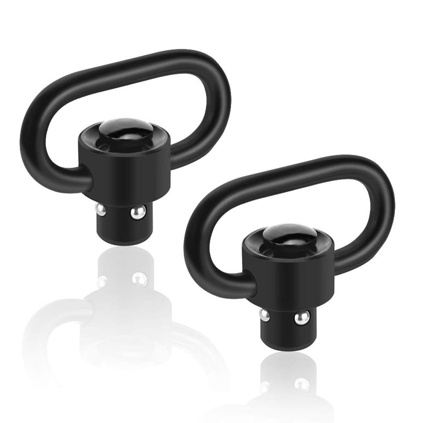 QD Sling Swivels da 1,25", Heavy Duty QD Sling Girevoli Mount, QD Sling Pacchetto di 2 Anello con Perno, QD Sling Swivel a Rilascio Rapido Qd Push Button Sling Tactical Sling Loop Adapter, 2 Pezzi