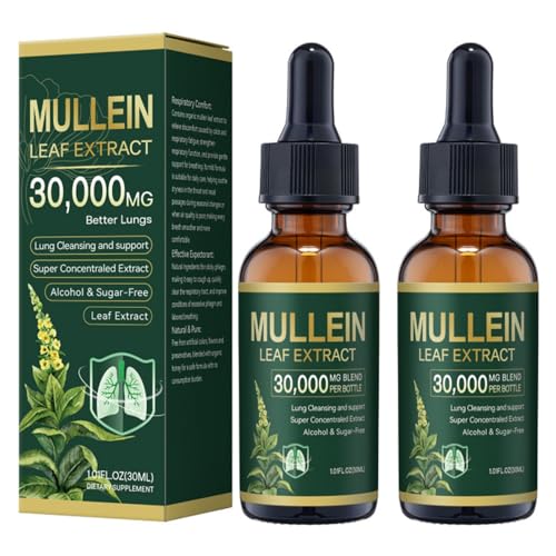 Bio Lungenreinigungs Tropfen aus Königskerzenblatt Extrakt Mullein Tropfen Lungenfrei Natürliche Königskerze Extrakt Schnelle Absorption Für Männer und Frauen 30ml