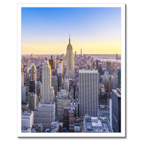 Vue de New York affiche murale cadre noir 40x50 déco salon moderne
