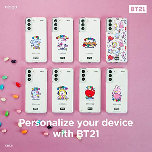 Elago Bt21 Case Compatible With Samsung Galaxy S21 Case - Raised Lip (Screen & Camera Protection), Shockproof Bumper Cover Protective Case [Official Merchandise] (7 Flavors) #TOP1