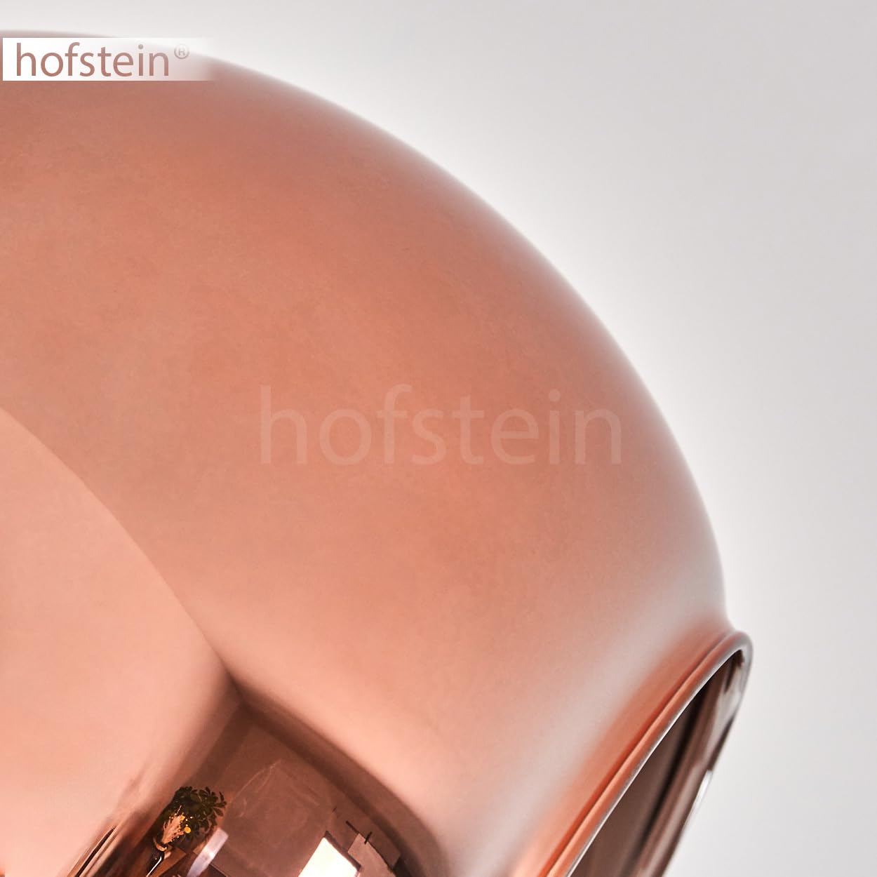 Stehleuchte Koyoto, Stehlampe aus Metall/Glas in Schwarz/Kupferfarben, Leuchte im modernen Retro/Vintage-Design mit Schirmen aus Glas (Ø 15 cm) u. Fußschalter, Höhe 210 cm, 3 x E14, ohne Leuchtmittel