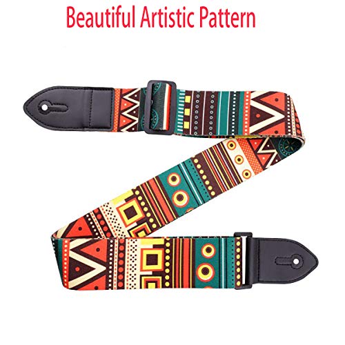 Guitar Strap, Acoustic Guitar Strap,Lavili Electric Guitar Strap Includes 3 Pick.adjustable Classical Guitar Strap Leather&Polyester,Suitable For Bass, Electric & Acoustic Guitars Pack Of 1 #TOP2