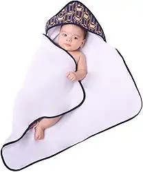 Toalha de Banho Para Bebê Recém Nascido Capuz Estampado Ursinho