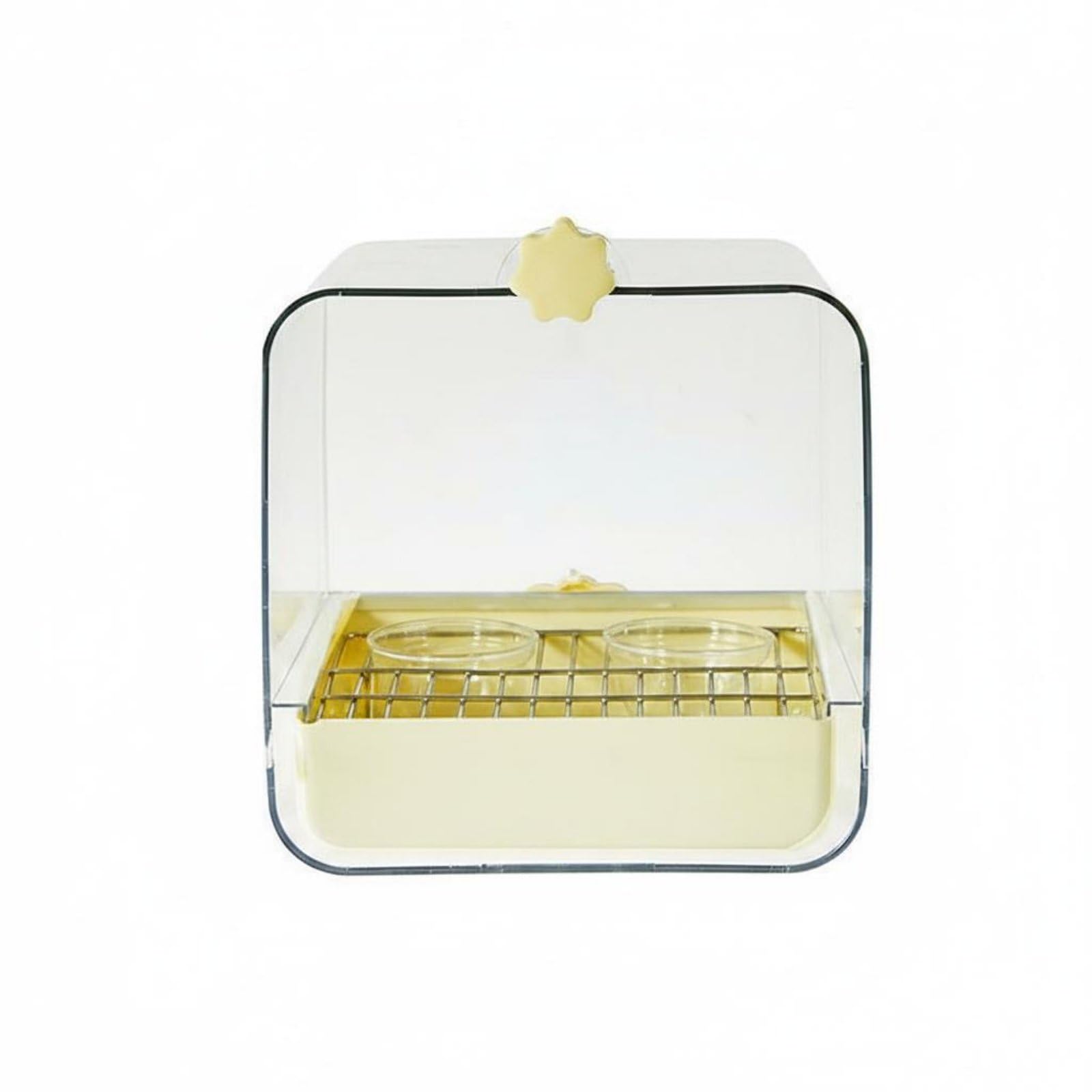 Transparent Design Large Capacity Bird Bath Easy to Clean Hanging Bird Bath Container Drop Resistant Parrot Shower Container for Cockatiels, Lovebirds, Small Birds, Yello-image-41