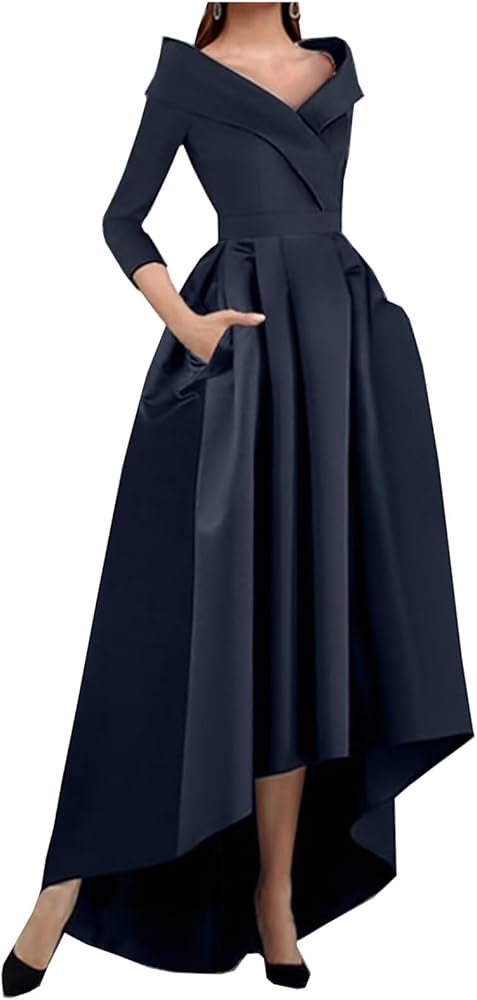 Amazon.com: Women's Long Satin Plus Size V Neck Mother of The