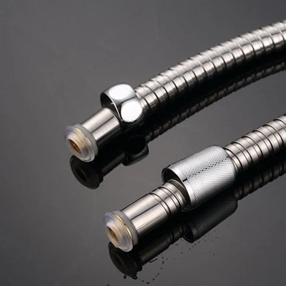 Manguera de ducha flexible de acero inoxidable de 2 m, tubo de extensión de ducha de baño, diseño antitorceduras para un uso fácil, conexión de agua de alta presión, ideal para el hogar y viajes