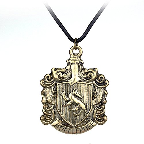 Preisvergleich Produktbild TopschnaeppchenDSH Harry Potter Haus Hufflepuff Wappen Crest Lederkette & Anhänger
