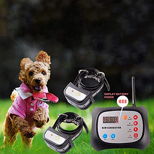 JUSTPET Dog Wireless Fence & Training Collar Outdoor 2-in-1 System, Electric Wireless Fence for Dogs, Adjustable Range Control 1000 Feet, Waterproof Reflective Stripe Collar, Harmless for All Dogs
