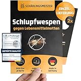 Panteer® Schlupfwespen gegen Lebensmittelmotten - 2 Karten à 1 Lieferung - Schlupfwespen - Lebensmittelmotten Falle - Schlupfwespen gegen Motten - Made in Germany