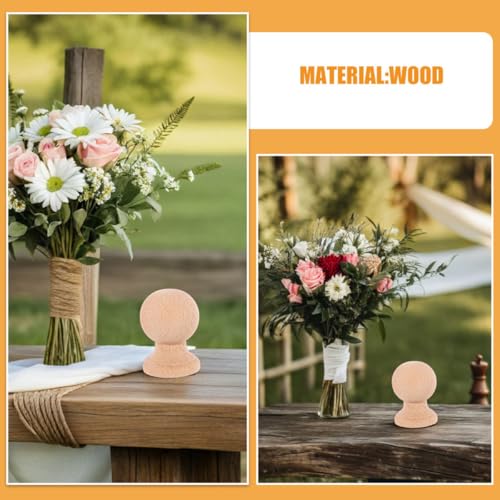 Remates de madera maciza redondos estilo romano para muebles 3