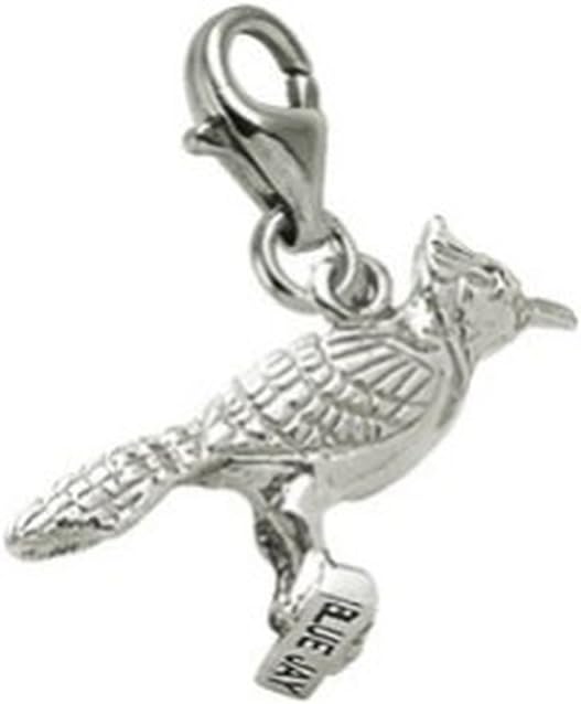 Blue Jay Charm With Lobster Claw Clasp, Charms for Bracelets and Necklaces