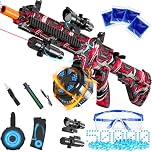 Electric Gel Ball Blaster, High Speed Automatic Splatter Ball Blaster with 50000+ and Goggles, Rechargeable Splatter Ball Toys for Activities Game Party Favors-Redblack
