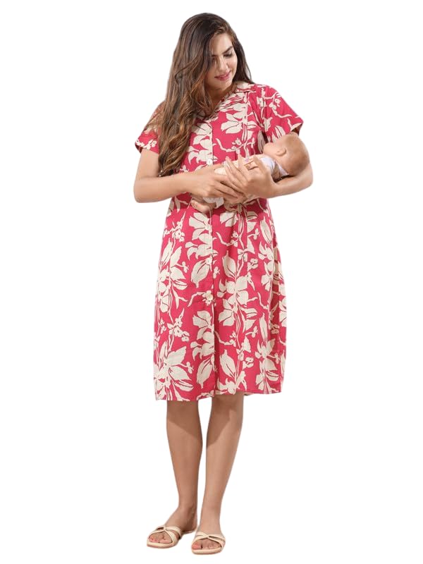 easy mom Pure Cotton Embroidery Nighty for Women's | Night Gown | Nighty | Nightdress | Maxi | Sleepwear | Jaipuri Nighty | Nighties | Gown-picture-40