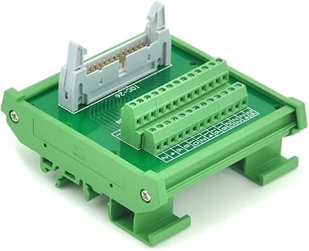 DIN Rail Mount Flat Ribbon Cable 0.1" FRC Connector Interface Module, Terminal Block Breakout Board IDC26 2x13Pin