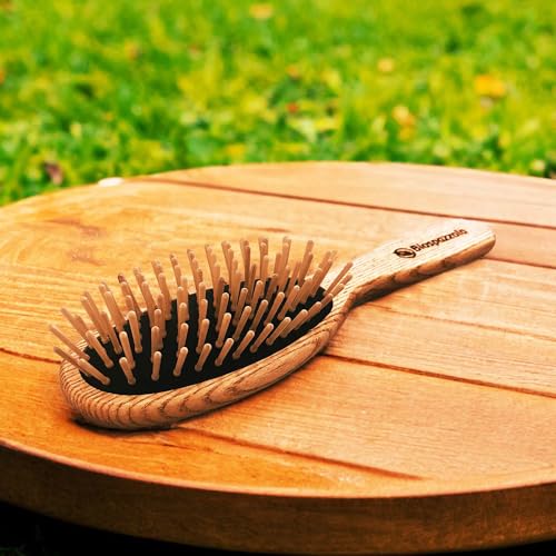 ONWOOD - Massage Brush in Ash Wood with Shine Lotion, Suitable for All Hair Types Counteracts Hair Loss, bright - Image 4
