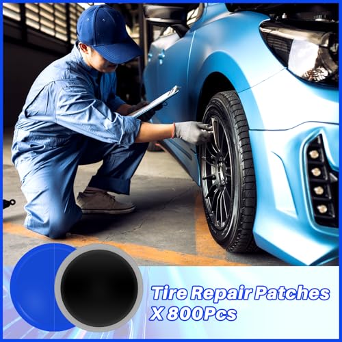 Image of Tallew 800 Pcs Heavy Duty Tire Patches Radial Patch Round Cold Tyre Puncture Tool Kit for Car Truck Motorcycle Automobile Bike Inner Tire (42mm)