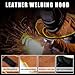 TRQWH Leather Welding Hood with Neck Shoulder Drape Protective Cover Flame Retardant Heat Resistant Welding Neck Protector Welding Bib(yellow)