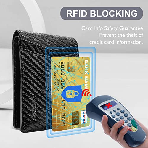 Image of doeboe Airtag Wallet Men, Wallet for Men with Airtag Holder, Genuine Leather Credit Card Wallet, Bifold Slim Wallet for Air Tag GPS Tracker, RFID Minimalist Front Pocket Wallet [No Airtags]